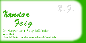 nandor feig business card